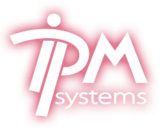 Biele logo firmy IPM systems s.r.o.